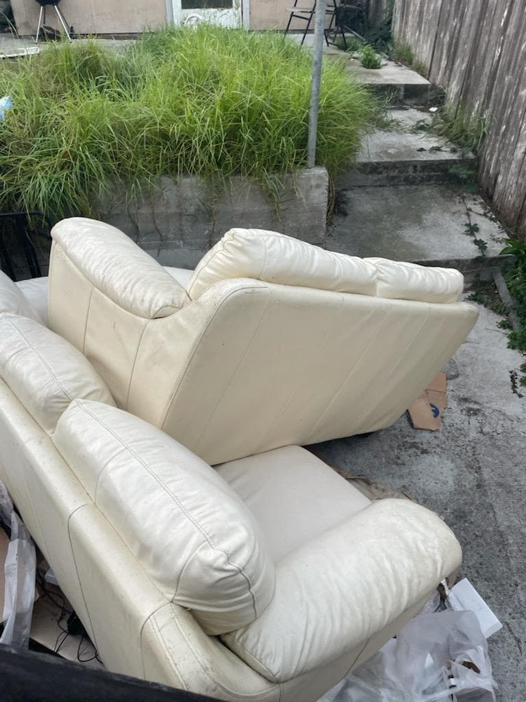 picture of old couched that are about to be removed